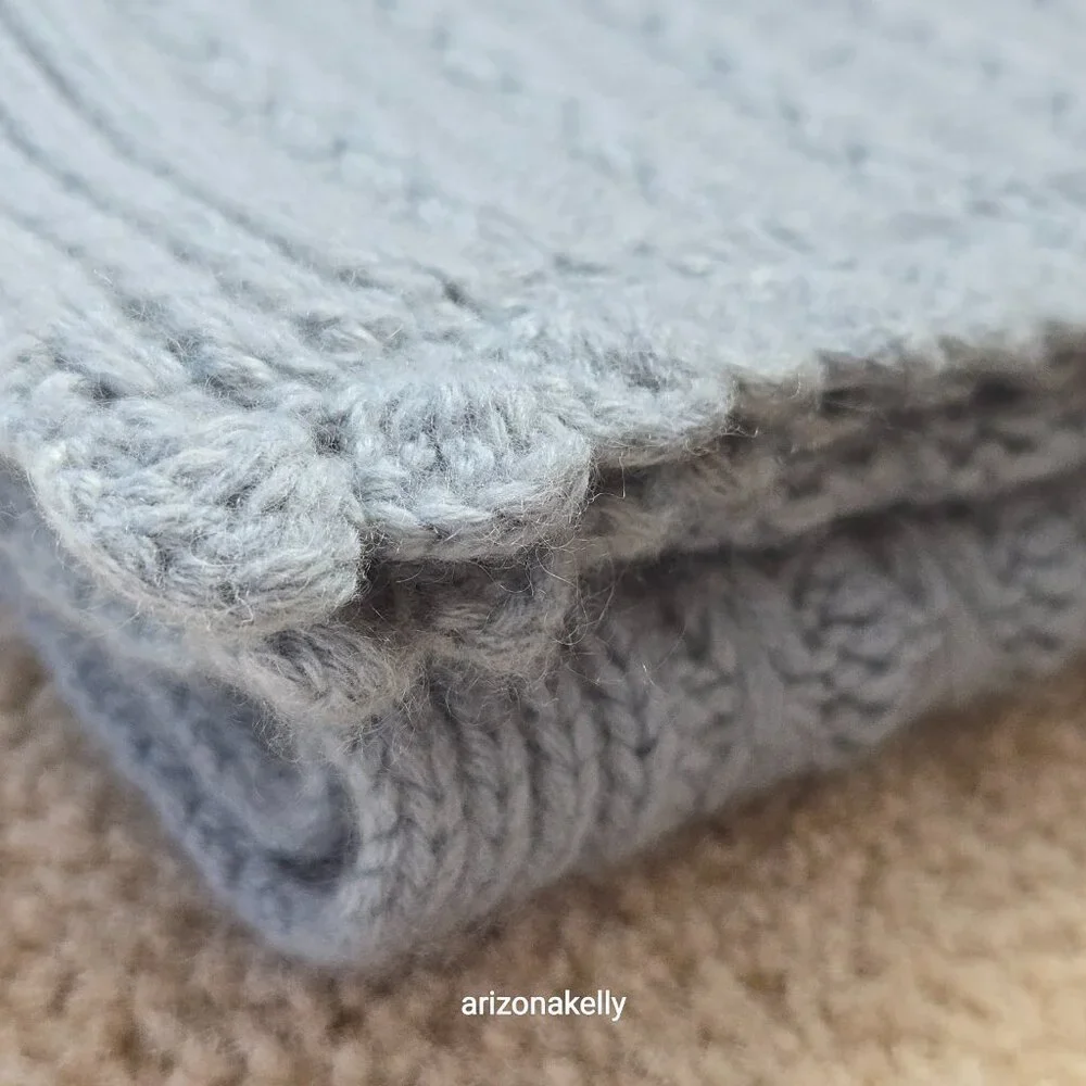 NWOT Cashmere Scarf Extra Long Elliot Mann Blue - Picture 11 of 13